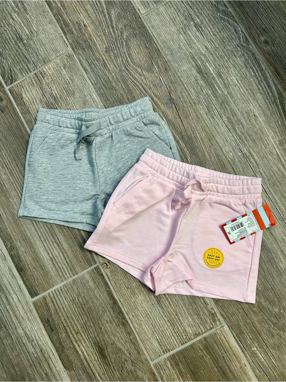 NWT Target Cat & Jack Pink and Gray Jersey Shorts Duo, 3T